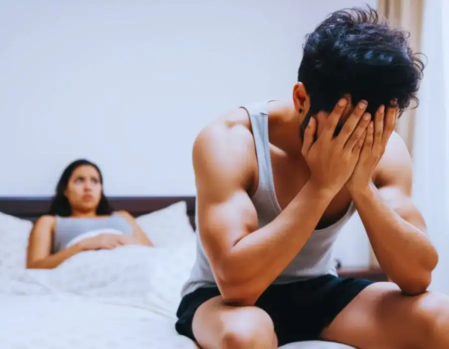 Image of upset man in need of erectile dysfunction treatment Royal Leamington Spa
